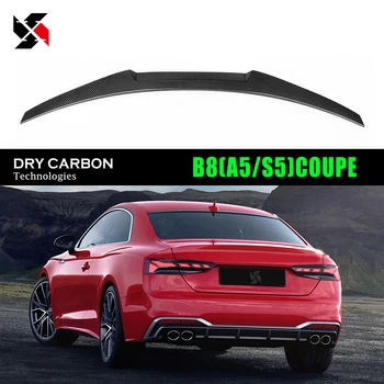 Real Carbon Fiber Car Rear Trunk Spoiler Lip Boot Wing Lip Extension For Audi A5 B8 2-Door Coupe 2007-2016 Perfect Fitment