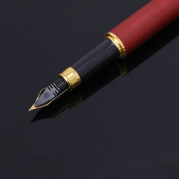 Rosewood Fountain Pen Fine Nib Smooth Writing Ink Най-добро представяне на офис консумативи