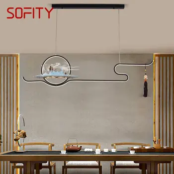 SOFITY модерна висулка висяща лампа китайски творчески Zen чайна LED полилей светлина за дома трапезария спалня декор