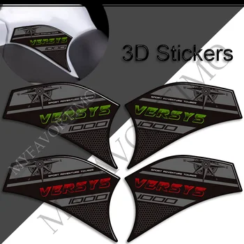 Tank Pad Gas Fuel Oil Kit Knee Stickers For Kawasaki VERSYS 1000 SE LT Touring Trunk Калъфи за багаж SideDecals Protector