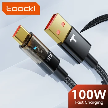 Toocki 5A USB тип C кабел за Samsung S22 Xiaomi Huawei P40 12 POCO X3 F4 Oneplus Realme бързо зареждане тип C кабел 2M 3M