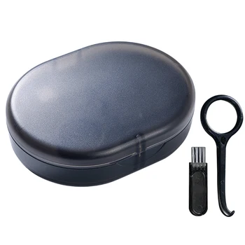 Travel съхранение магнитен фиксатор преносим защитен ортодонт с огледало прахоустойчив инструмент за отстраняване двуслоен калъф за протези