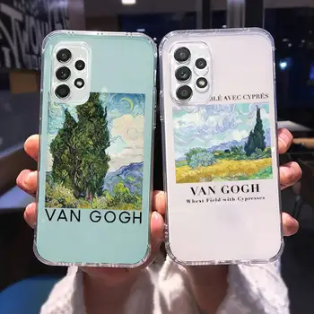 Vincent Van Gogh Калъф за телефон Starry Night Прозрачен за Samsung galaxy A S бележка 23 52 22 20 21 51 71 12 50 10 30 fe ултра плюс
