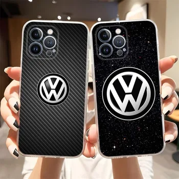 Volkswagen Car LOGO Калъф за телефон 2023 Горещ прозрачен за Iphone 14Pro 11 12 14 Pro Max Mini 6 6s 7 8 Plus X XR XS SE2020 Капак
