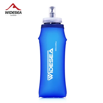 Widesea Camping 600ml мека вода бутилка за пиене спорт сгъваема чанта колба открит бягане хидратация пакет талия велосипед BPA безплатно