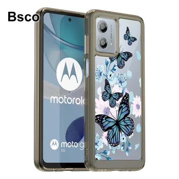 Zoon стил Clear твърд акрилен телефон корпус за Motorola Moto G53 5G удароустойчив заден капак