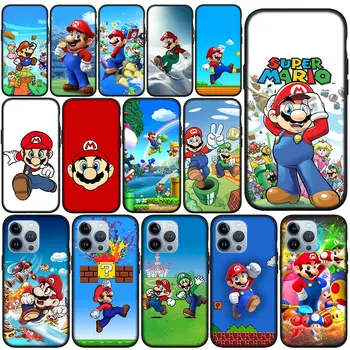 Аниме M-Marios карикатура телефон капак случай за Apple iPhone 15 14 плюс 13 12 Mini Pro Max XR + 13Pro 14 + 15 + Funda мека обвивка
