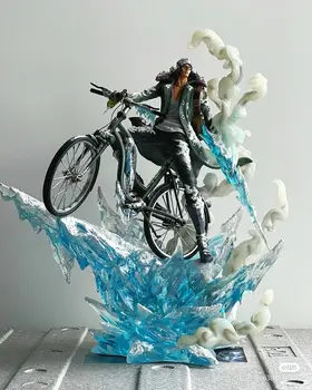 Аниме едно парче 50 см Kohza езда велосипед статуя смола Kuzan лед пламък битка форма действие фигурка пълна дължина модел играчки