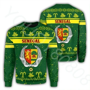 Африкански регион пуловер мъжки пуловер Harajuku суитчър печат Сенегал коледен пуловер мъжки и дамски кръг врата отгоре