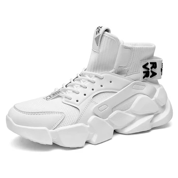 Баскетболни обувки Мъжки дизайн Дебели подметки Джогинг Фитнес дишащи външни спортни обувки Мъжки маратонки Размер 12 Увеличаване на височината