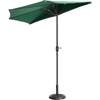 Веранда Плажни чадъри и градински основи Външен чадър за градински мебели Комплекти или палуба (Forest Green) Товарен безплатен балдахин