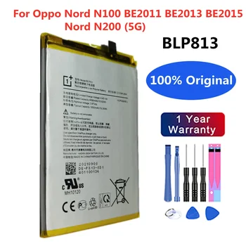 Висококачествена BLP813 оригинална батерия за Oppo Nord N100 BE2011 BE2013 BE2015 / Nord N200 5G 5000mAh Телефон Bateria + Инструменти