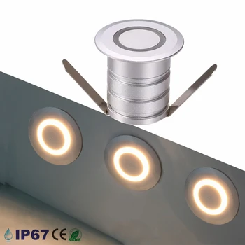  външен Led стълбищна светлина алуминиева подземна стенна лампа IP67 водоустойчива 1W вдлъбната стъпка пътека ъгъл стълбище осветление 12-24V