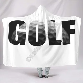 Голф дишащо одеяло с качулка 3D отпечатано одеяло за носене Възрастни деца Одеяло одеяло хвърлят одеяло Дропшипинг