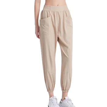 Дамски ежедневни плътни панталони с джобове и презрамки, спортни панталони висококачествени модни ежедневни панталони Pantalon Femme
