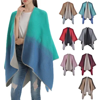 Дамски отпечатан шал модерен топъл меки жилетки шал двойно удебелен шал
