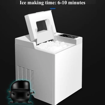 Домакински плот ледогенератор 33Lbs / ден Самопочистваща се преносима компактна мини машина за лед с лъжичка за лед и кошница