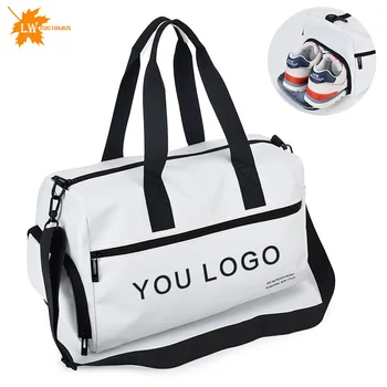 Единична чанта за рамо Персонализирано лого Водоустойчива фитнес спортна чанта Фитнес чанта Отпечатана дума багаж чанта Йога обучение чанта печат модел