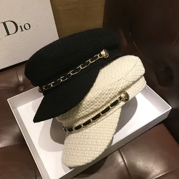 Елегантна барета Гореща продажба Свежа и сладка ретро шапка на художника Дръжте топла зимна топла шапка на открито