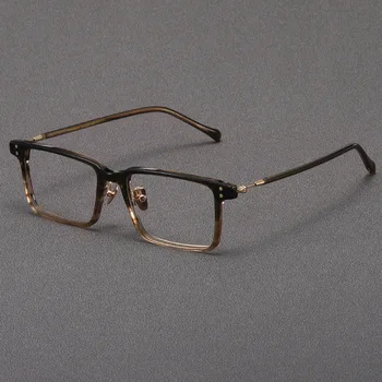 Женски моден правоъгълник GMS624TS Япония Марка Титан Мъже Жени Тенденциозни оптични очила Oculos de Grau Feminino