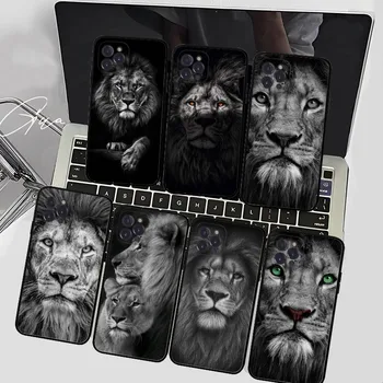 Животни Калъфът за телефон Lion за iPhone 15 14 11 12 13 Mini Pro XS Max Cover 6 7 8 Plus X XR SE 2020 Funda Shell