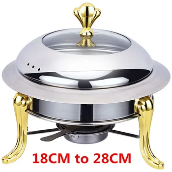 Златна неръждаема стомана алкохолна печка домакинска търговска Подвижна малка чиния за протриване котел на твърдо гориво малки горещи тенджери за готвене