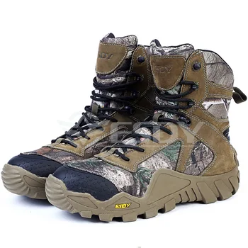 издръжлив алпинизъм високи ботуши Bionic камуфлаж ловни риболовни ботуши военни тактически обувки против хлъзгане Ежедневни ежедневни ботуши