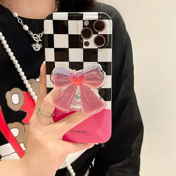 Корея момичета кристал притежателя лък сцепление Tok мобилен телефон гнездо стойка пръстен мобилен телефон подкрепа мързелив скоба смартфон аксесоари