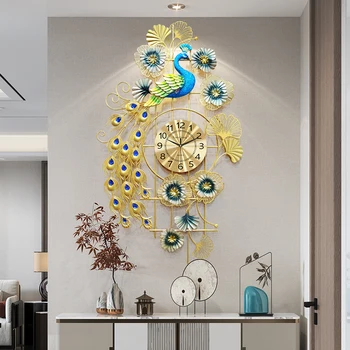 Луксозен гигантски стенен часовник Nordic Design Златен хол стенен часовник Необичаен електронен минималистичен декорофертас Con Envio Gratis