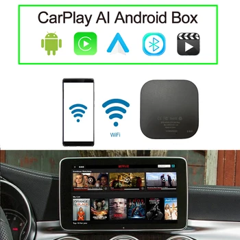 Мини Applepie Android AI BOX Youtube Netflix Spotify Display Google Maps Online Navigation Androidauto Vehicle Entertainment