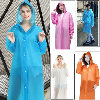 Мода Жени Мъже Възрастни EVA Околна среда Прозрачен дъждобран с качулка за дъждобран Начало Външно дъждобран Водоустойчиво пончо
