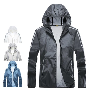 Мъже Лятно ултратънко ултралеко яке за бягане UV защита Бързо сухо отразяващо колоездене Къмпинг Windbreake палто персонализирано лого