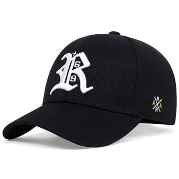 Мъже хип-хоп бейзболна шапка памук snapback капачки за жени открит случайни слънце шапка мода R писмо бродирани шапки спортни голф шапка