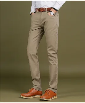 Мъжки хлабав бизнес ежедневни панталони плюс размер 29-46 прави панталони мъжки памук високо качество памук свободно време панталони лято пролет