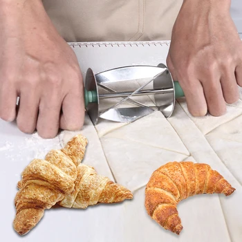 Неръждаема стомана кроасан ролкови резачки пайове хляб тесто тесто нож торта декориране инструменти дръжка многофункционален търкаляне нож