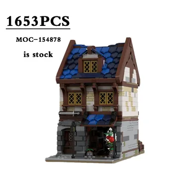 Нов MOC-154878 Модулен пазар и антикварен магазин 1653PCS • Модулни строителни тухли Играчки за деца Подаръци за рожден ден Коледни подаръци