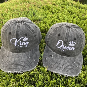 Нова бродирана писмо крал бейзболна шапка двойка реколта засенчване Outdoo шапки Adjustabll капачки мода унисекс хоп шапка