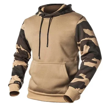Нова външна камуфлажна мъжка качулка 3d печат поле мода пуловер дълъг ръкав военен фен пролетта и есента пуловер риза