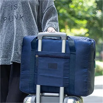Нова мода водоустойчива чанта за пътуване Чанта с голям капацитет Жени Найлон Сгъваем унисекс багаж Чанти за пътуване