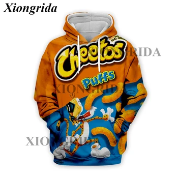 Новост Hot Cheetos Food Puffs Hoodies 3D отпечатан мъжки суитчър Harajuku цял печат унисекс пуловер качулка случайни отгоре S-5XL