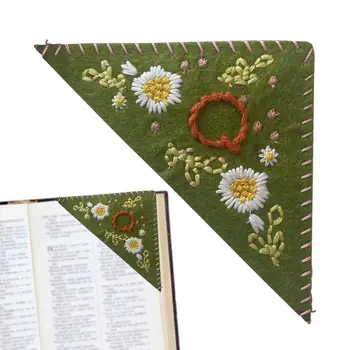 Отметки за жени Сладко цвете писмо бродирани книга маркер филц триъгълник страница ъгъл ръчно изработени показалец смислен рожден ден