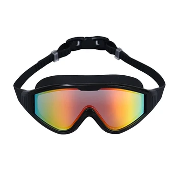Очила за плуване Поляризирана UV защита против мъгла Няма изтичащи очила за басейн с широк изглед за възрастни мъже Жени Младежи Тийнейджъри над 15 години Черни