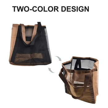 Пазаруване Къмпинг плажна чанта Външна мрежа 21 * 16 * 4 см Сгъваема чанта за играчки Висококачествена Pvc Mesh тоалетна чанта Travel Tote Bag