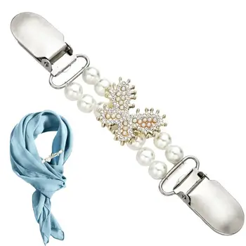 Пуловер жилетка клип жилетка клипове за жени със сплав ABS перла имитация диамантени елементи шапка клип за пътуване шалове