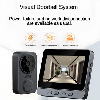 Система за сигурност Интелигентно безжично видео 4.3 инчов екран Интелигентен пръстен Цена Viewer Интелигентна врата Eye Doorbell камера Безжичен звънец на вратата