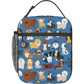 Сладък животински изолиран обяд чанта куче за многократна употреба преносим обяд чанта изолирани охладител открит момиче момче офис пикник работа подаръци