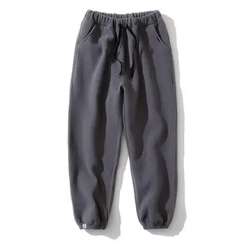 тренировки анцуг топло случайни мъжки джогъри комплект с шнур джобове ластик панталони суитчър плътен цвят за
