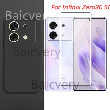 Цветен капак ЗА infinix ZERO 30 Zero30 5G X6731 телефон броня обратно TPU мек калъф с извит екран защитно стъкло филм