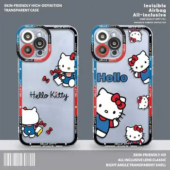 Червено синьо Hello Kitty TuxedoSam Ясен мек калъф за телефон за Xiaomi Poco X3 NFC X3Pro X4Pro M3 Pro мек капак за Mi 11 Lite 11T Pro