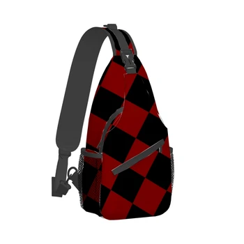Шахматна дъска карирана Мъжки случайни кръстосани гърди рамо чанта гърдите чанта спортно съхранение дамски кръст тялото чанта